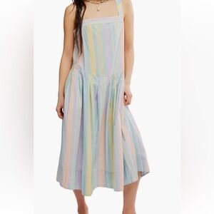 Free People Primavera Stripe Cotton Midi Dress